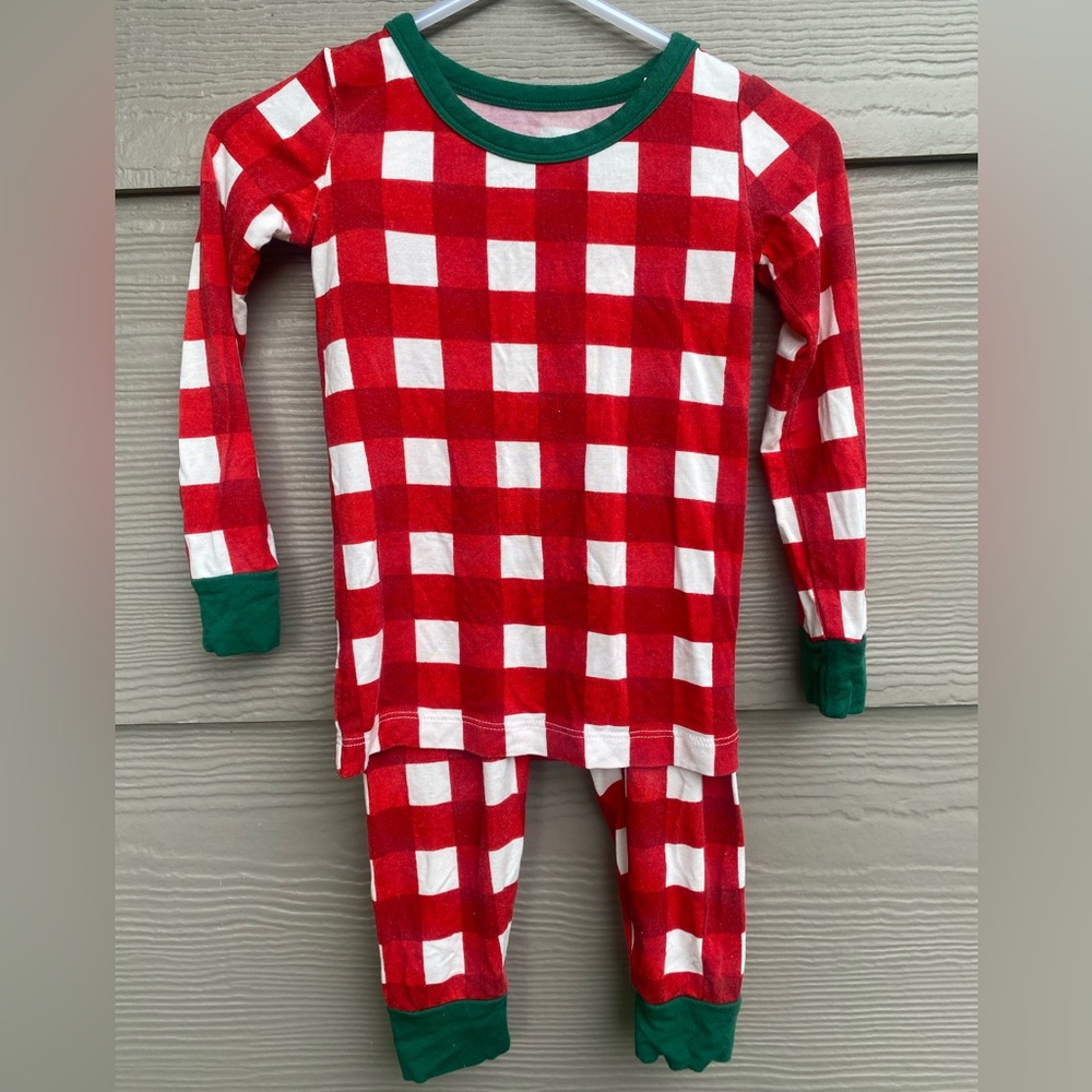 Caden Lane Christmas Red and White Plaid Bamboo Pajama Set